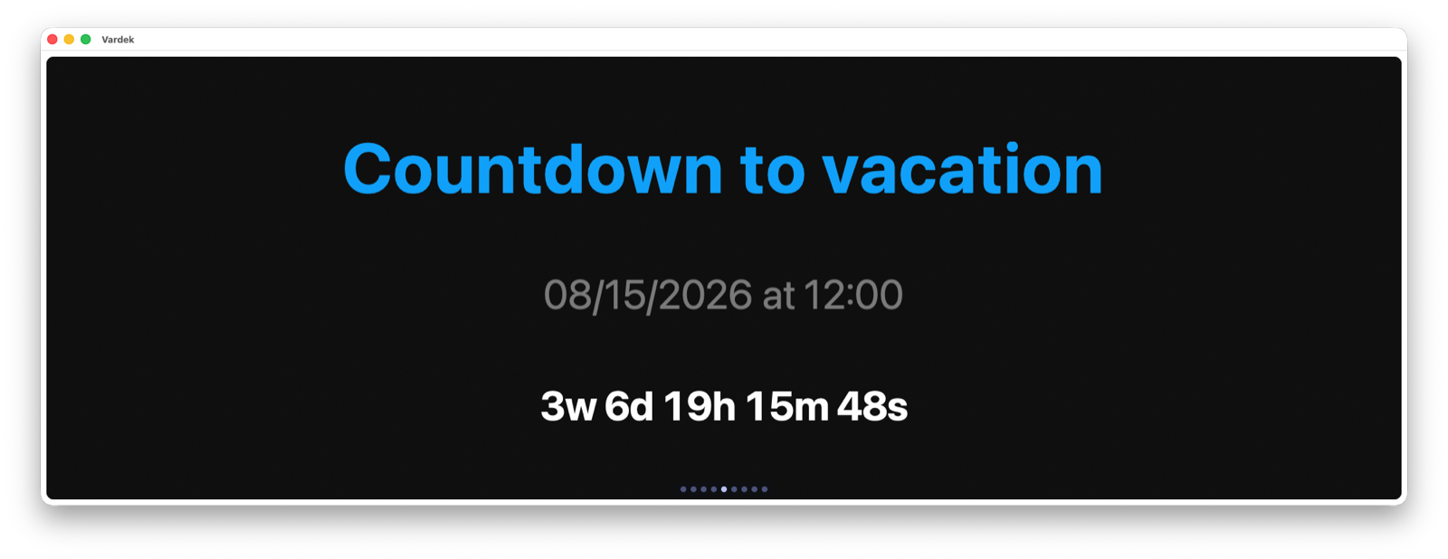 Vardek countdown widget